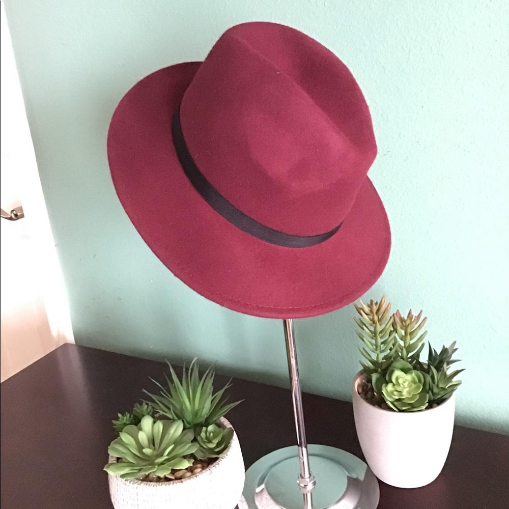 Burgundy Fedora